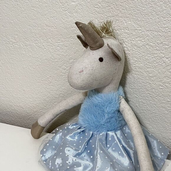 Orange Tree Toys Kids Blue Unicorn Ballerina Rag Doll Plush Tutu 20" NWT - Picture 2 of 16